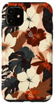 Coque pour iPhone 11 Motif camouflage floral abstrait marron vintage