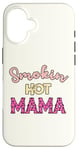 Coque pour iPhone 16 Smoking Hot Mama Dalmatien Rose vif Sexy Mom