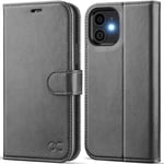 OCASE iPhone 12 Case, iPhone 12 Pro Case PU Leather iPhone 12/12 Pro 5G Wallet Flip Phone Cover with[TPU Inner Shell][RFID Blocking][Card Holder] Compatible For the 6.1 Inch iPhone 12/12 Pro-Grey