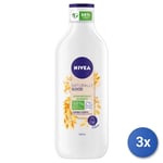 3x Nivea Body Lotion 350 Ml. Naturally Good Oat 83359