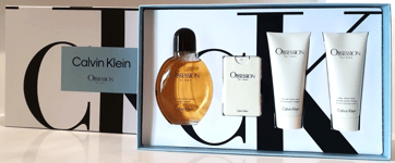 Calvin Klein Obsession 125ml EDT, 100ml Shower Gel, 100ml Aftershave Balm Men