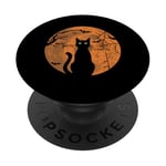 Chat effrayant Halloween Lune Hocus Pocus Catocus PopSockets PopGrip Adhésif