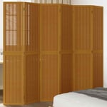 Room Divider 6 Panels Brown Solid Wood Paulownia vidaXL