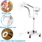 2 In 1 Facial Steamer LED 5X Magnifying Floor Lamp Machine Multifunction Spa GF0