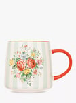 Cath Kidston Feels Like Home Hampstead Stripe Stoneware Billie Mug, 340ml, Red/Multi