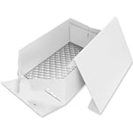 PME BCO893 Fond et Boîte à Gâteau Rectangulaires, Plastique, Blanc, 33 x 22 x 15.2 cm