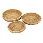 SUMTree 3pcs Panier de Service Corbeille à Fruits Rond Panier d’osier Rangement pour cookies, pain,fruits (25+23+19CM)