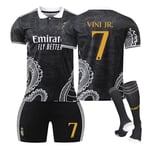 23-24 Real Madrid fotbollströja drake mönster version barn och vuxna set sport laguniform NO.7 VINI JR. NO.7 VINI JR. M