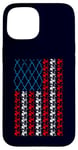 Coque pour iPhone 15 Batterie drapeau américain 4 juillet hommes femmes batteur USA