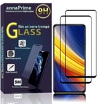 Pour Xiaomi Poco X3 Pro 6.67": Lot - Pack de 2 Films de protection d'écran Verre Trempé Plein écran de Couleur - NOIR