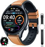 Montre Connect¿¿E Homme Avec Appels Bluetooth: Smartwatch Avec Assistant Vocal Et Lecteur De Musique Podom¿¿Tre Fr¿¿Quence Cardiaque Oxymetre Sommeil 19 Modes Sportifs Pour Android Ios Brun