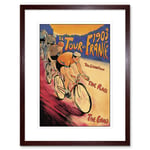 Tour De France 1903 Bicycle Race Sport Cycling Colourful Vintage Illustration Poster Ad Artwork Framed Wall Art Print 12X16 Inch