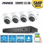 Annke - Kit de Vidéosurveillance Vidéo 8 Canaux Ultra hd 4K H.265 + dvr et Kit de Caméras dôme étanches 4PCS 5MP hd - Disque dur 0 To