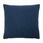 furn. Malham Shearling Fleece Square Feather Filled Cushion - Navy - One Size