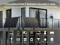 Panneaux Solaires 2x430 W avec Onduleur 3.5 A + Système solaire pour balcon 2240 Wh +Fixations panneaux solaires Könner & Söhnen