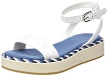 Tommy Hilfiger Sandales Femme Rope Flatform Été, Blanc (Ecru), 42 EU