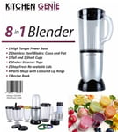 Kitchen Genie 8-in-1 Blender 250W KG-B-8-1 Chopper Mixer Smoothie Grinder Juicer