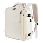 Leyrica Sac a Dos Cabine 45x36x20 pour Easyjet Bagage Avion Sac de Voyage Valise à Main Sac Cabine Imperméable Sac de Sport Sac d’école Sac de Travail (Beige)