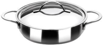 Ibili Noah Round Dish with Lid, Stainless Steel, Silver, 26 x 26 x 7 cm