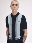 Fred Perry Stripe Knit Shirt, Navy