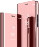 Coque Samsung Galaxy J5(2016) [Film De Protection ¿¿Cran], Smart Mirror Cover En Cuir Flip T¿¿L¿¿Phone Mobile ¿¿Tui Housse De Protection Pour Samsung Galaxy J5(2016) (Rose)