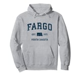 Fargo North Dakota ND Vintage Sports Design Navy Print Pullover Hoodie