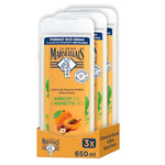 Le Petit Marseillais Crème de douche Extra Doux Abricot & Noisette, lot de 3 x 650ml