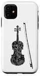 Coque pour iPhone 11 Violon et Archet (Noir Ancien) Violoniste