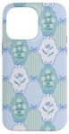 Coque pour iPhone 14 Pro Max Coquette bleu clair nœud vintage fleur à pois mignon