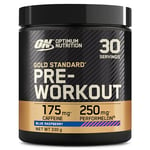 Optimum Nutrition Gold Standard Pre Workout Powder, Energy Drink with Creatine Monohydrate, Beta Alanine, Caffeine and Vitamin B Complex, Food Supplement, Blue Raspberry Flavour, 30 Servings, 330 g