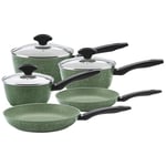 Prestige Eco Non Toxic Pots and Pans Sets Non Stick - 5 Piece Induction Hob Pan Set, PFOA Free Cookware, Dishwasher Safe Cookware Made in Italy of Recyclable Materials, Green