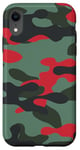 iPhone XR Camouflage Red Black Green Military Style Urban Camo Pattern Case