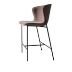 Friends & Founders - Pipe Counter Chair, Black Legs - Fabric Cat. 4 Ritz 4512 - Barstolar & barpallar - Ida Linea Hildebrand - Brun,Beige - Metall/Textilmaterial