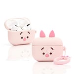 LEWOTE en Silicone Airpods Pro Couverture Mignonne Drôle Compatible pour Apple Airpods Pro [Série DSN] (Porcelet)