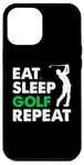 Coque pour iPhone 12 Pro Max Eat Sleep Golf Repeat, Golf Tshirt for Women, Men, Golf Tee