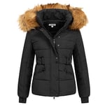 Elara Veste Matelassée Femme Parka Manteau Court Chunkyrayan MP19903 Black/Natur-36 (S)