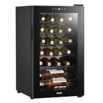 Baridi 24 Bottle Wine Cooler Fridge With Digital Touch Screen & LED Light Black