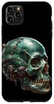 Coque pour iPhone 11 Pro Max Green Halloween Skull Aesthetic Skeleton Face Graphic