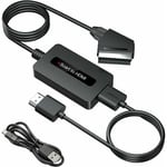 Convertisseur Péritel vers HDMI avec Câbles HDMI et Péritel, Convertisseur Scart vers HDMI, Sortie Full HD 720P/ 1080P Adaptateur Péritel HDMI