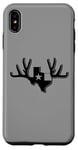 Coque pour iPhone XS Max Texas Buck Texas Flag Huge Buck Rack Black Texas Flag