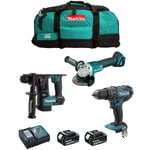 Makita - Kit MK305 (DHP482 DHR171 DGA504 2 x 3,0 Ah DC18RC LXT600)