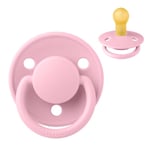 BIBS De Lux Napp - Stl 1 - Naturgummi - Baby Pink