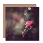 Wee Blue Coo BOKEH ROSE FLOWER PHOTOGRAPH PINK SPRING BLANK GREETINGS BIRTHDAY CARD ART