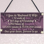 1st Wedding Anniversary Gift Plaque First Wedding Anniversary Husband Wife Gifts