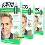 3x Just For Men H10 BLONDE Original Formula Shampoo in Haircolour Dye