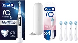 Oral-B - iO5s Quite White Electric Toothbrush & iO Gentle Care Replacement Heads 4ct (Bundle)