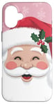 iPhone 16 Plus Vintage Pink Christmas Cute Funny Santa Claus Holiday Xmas Case