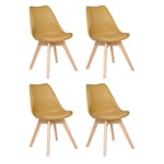 Lot de 4 Chaises Scandinave "Baya" 82cm Ocre