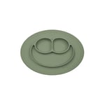 Ezpz Mini Mat 12 mois + assiette 100 % silicone avec nappe individuelle intégrée pour bébés et jeunes enfants Olive EZEUMLO001