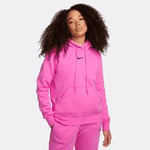 Nike W Phoenix Fleece Pullover Hoodie Hupparit PLAYFUL PINK/BLACK